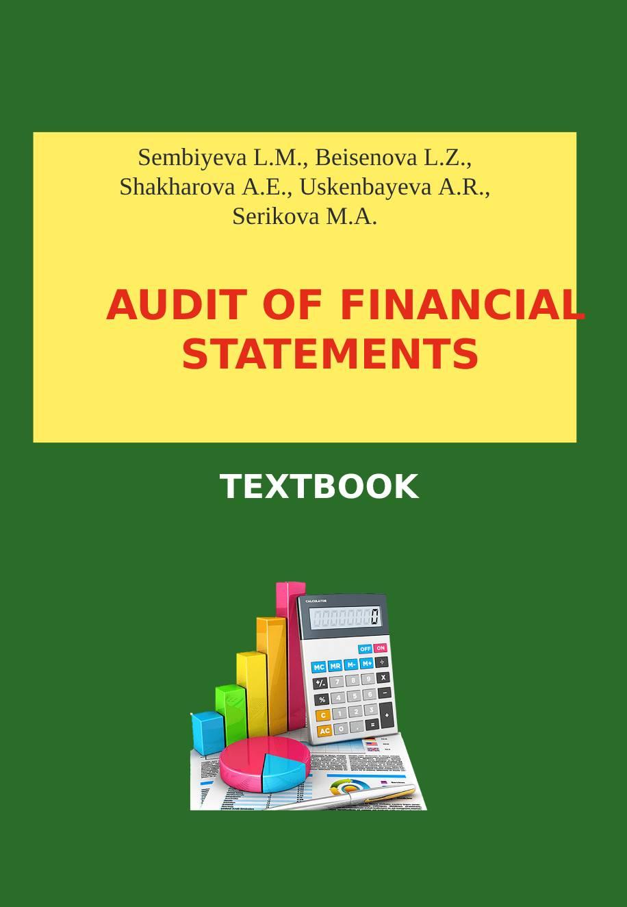 Audit of financial statements: Textbook.